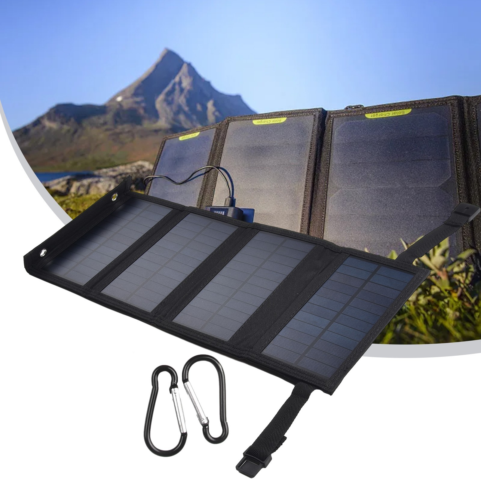 5V Foldable Solar Panel Charger for Mobile Phone and Outdoor Activities