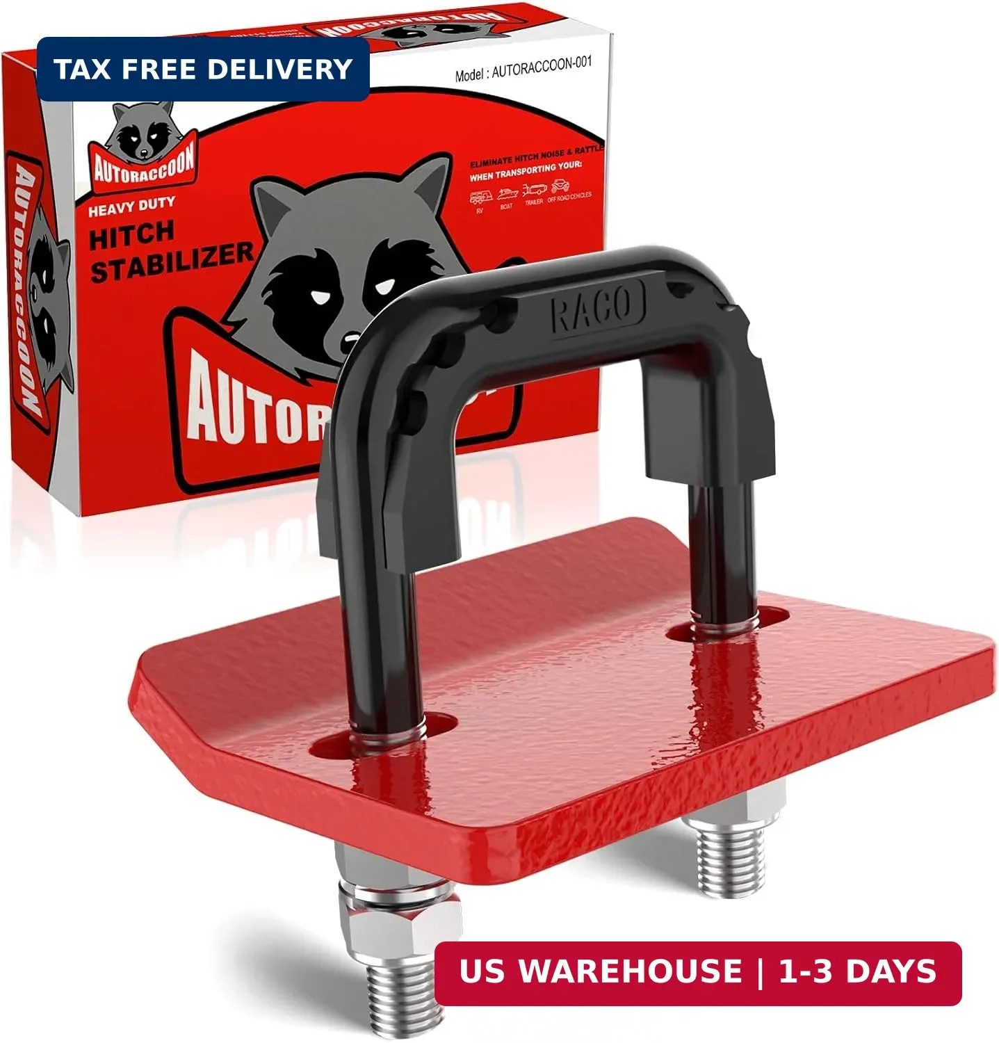 AUTORACCOON Hitch Tightener Anti-Rattle Clamp – Heavy Duty Hitch Stabilizer for
