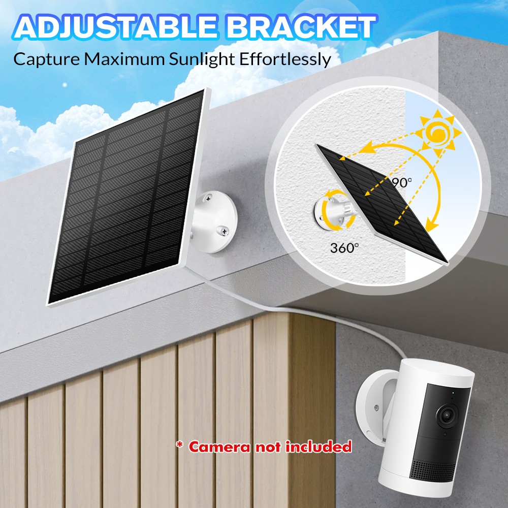 5V Solar Charging Panel Suitable for Ring Camera Outdoor Camera Battery Charger