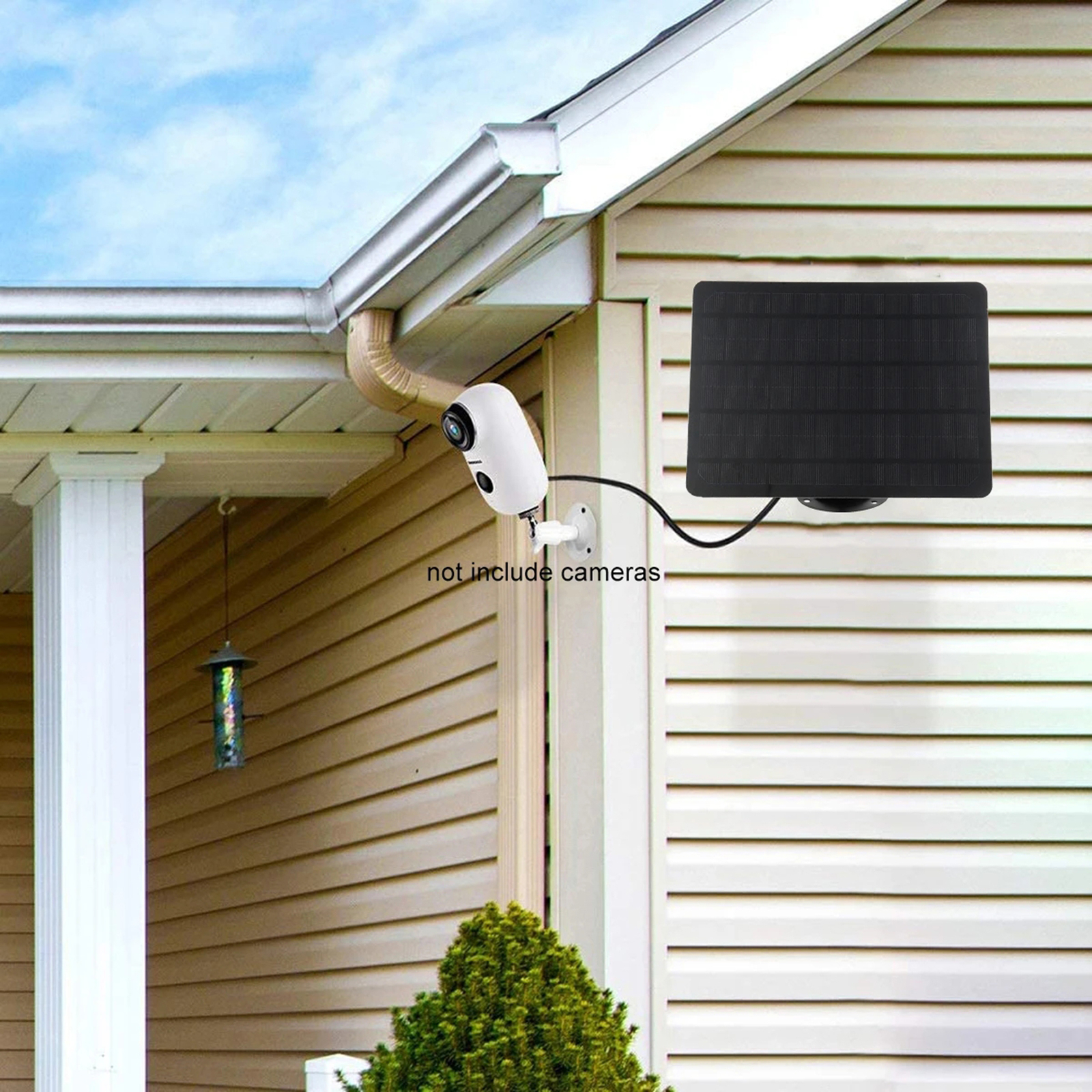 10W Solar Panel 2000mAh Waterproof Wall Mounted for USB N5J2