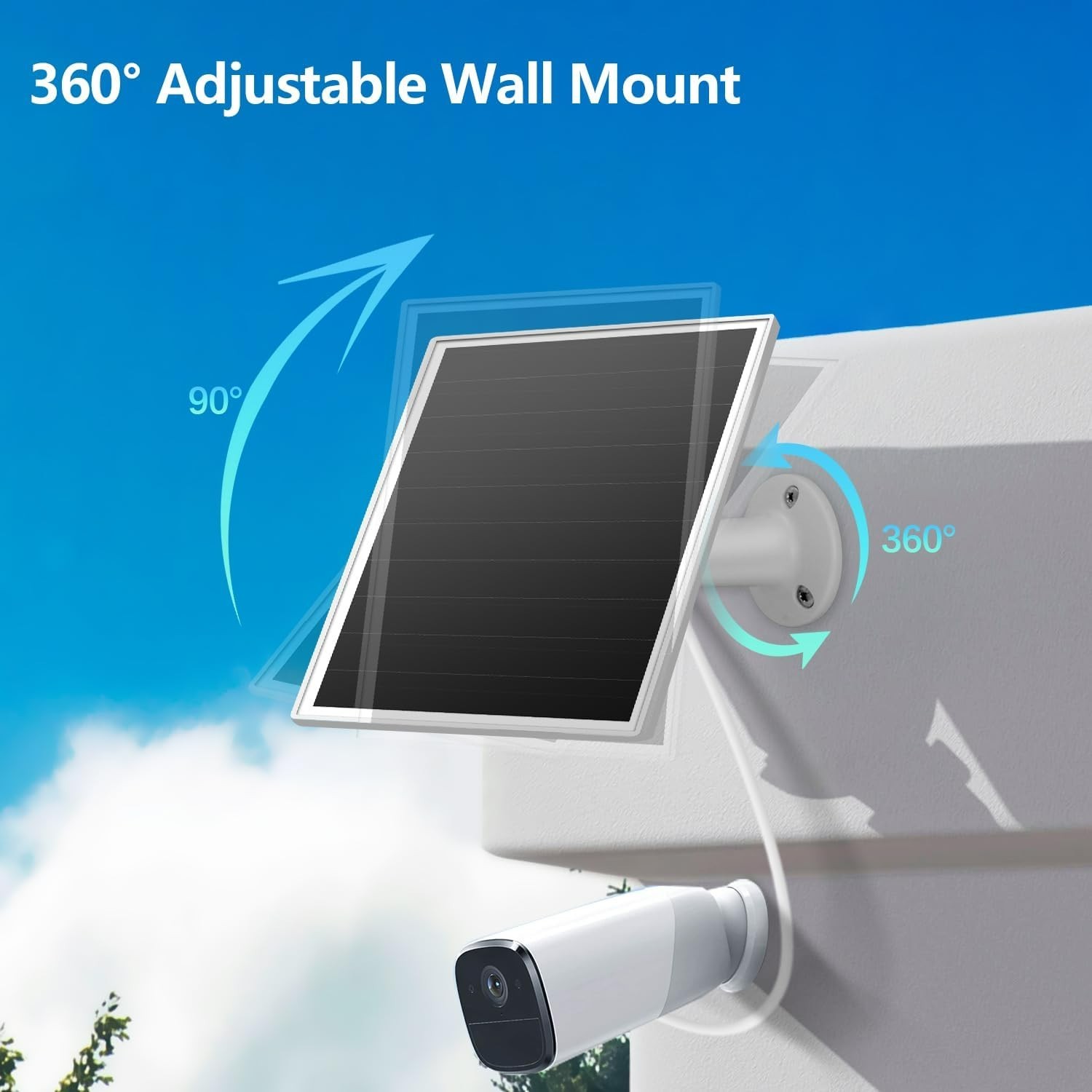 Fast Charging 6W Solar Panel for Security Cameras – USB-C & Micro USB Compatible