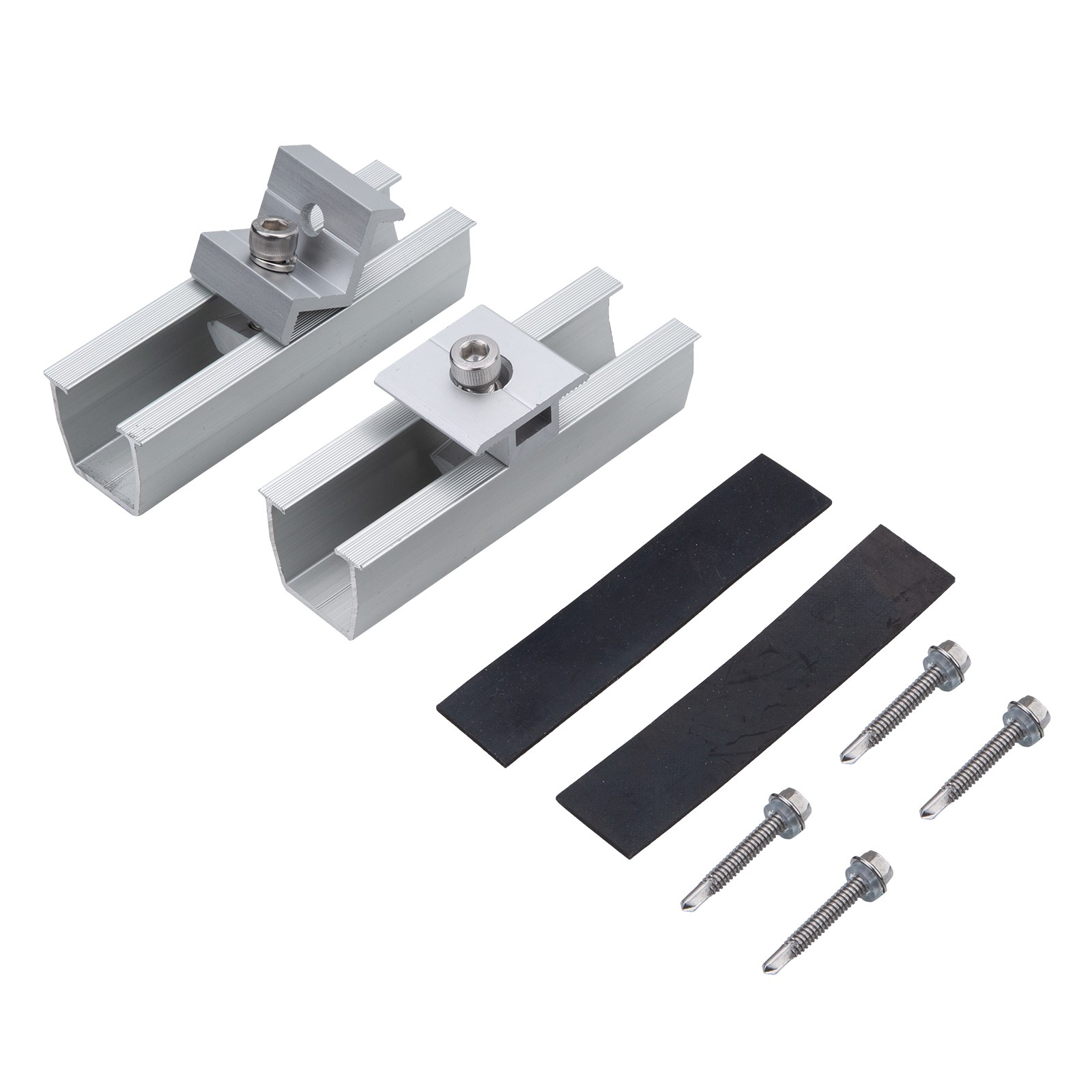 Solar Panel Mounting Fixing Kit Rail Brackets End/Mid Clamp Universal 30/35mm