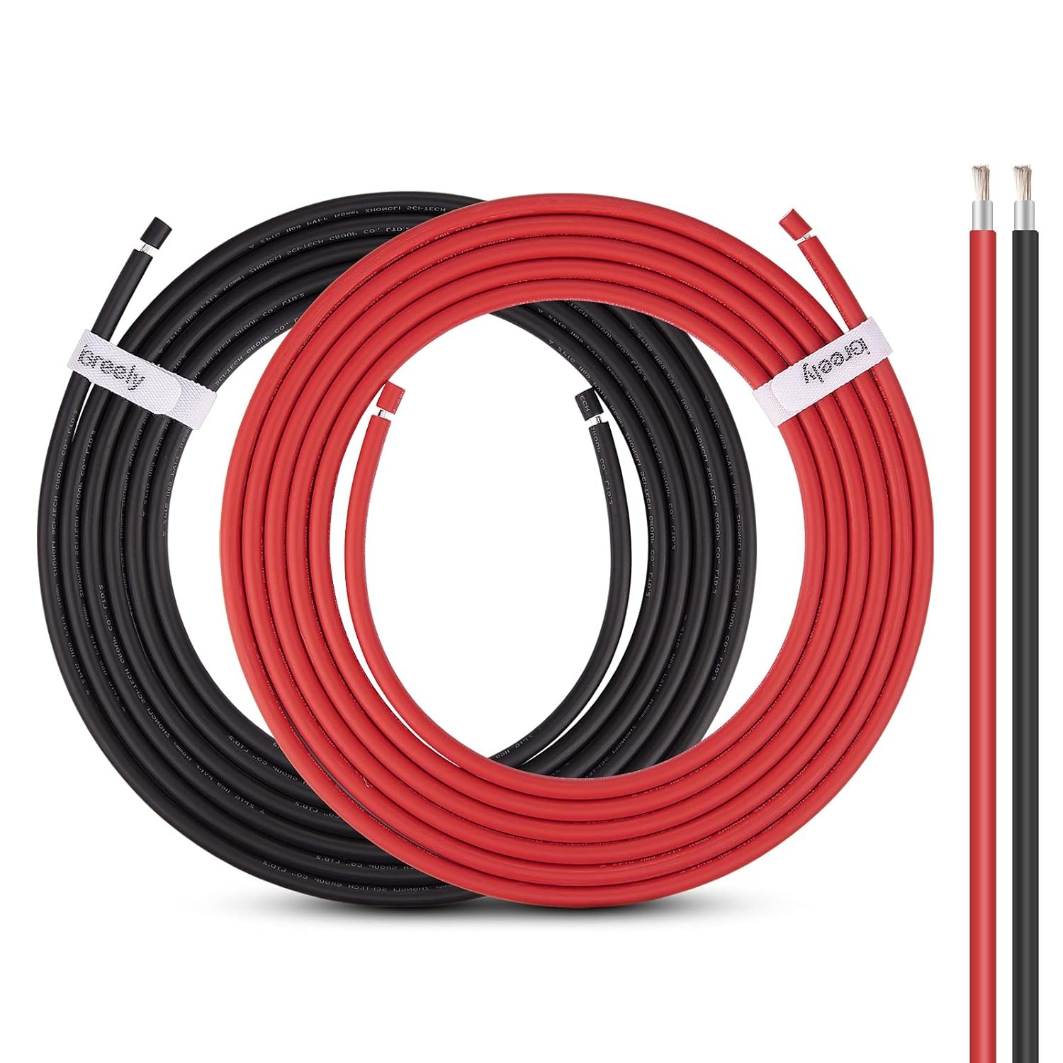 10 Gauge Wire – iGreely Solar Panel Wire 30Ft Black & 30Ft Red 10AWG(6mm²) Tinn