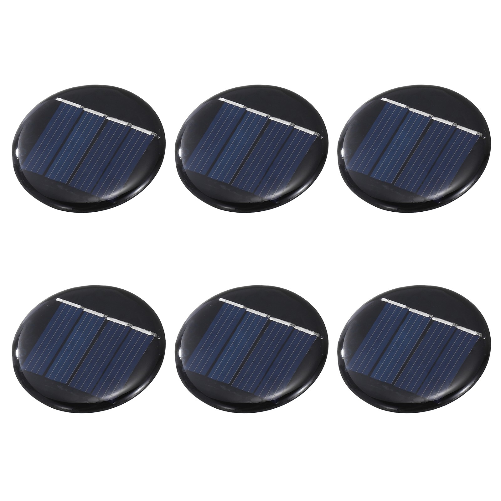 6Pcs 2V 0.08W 40mA Round Solar Panels, Solar Photovoltaic Power Cells