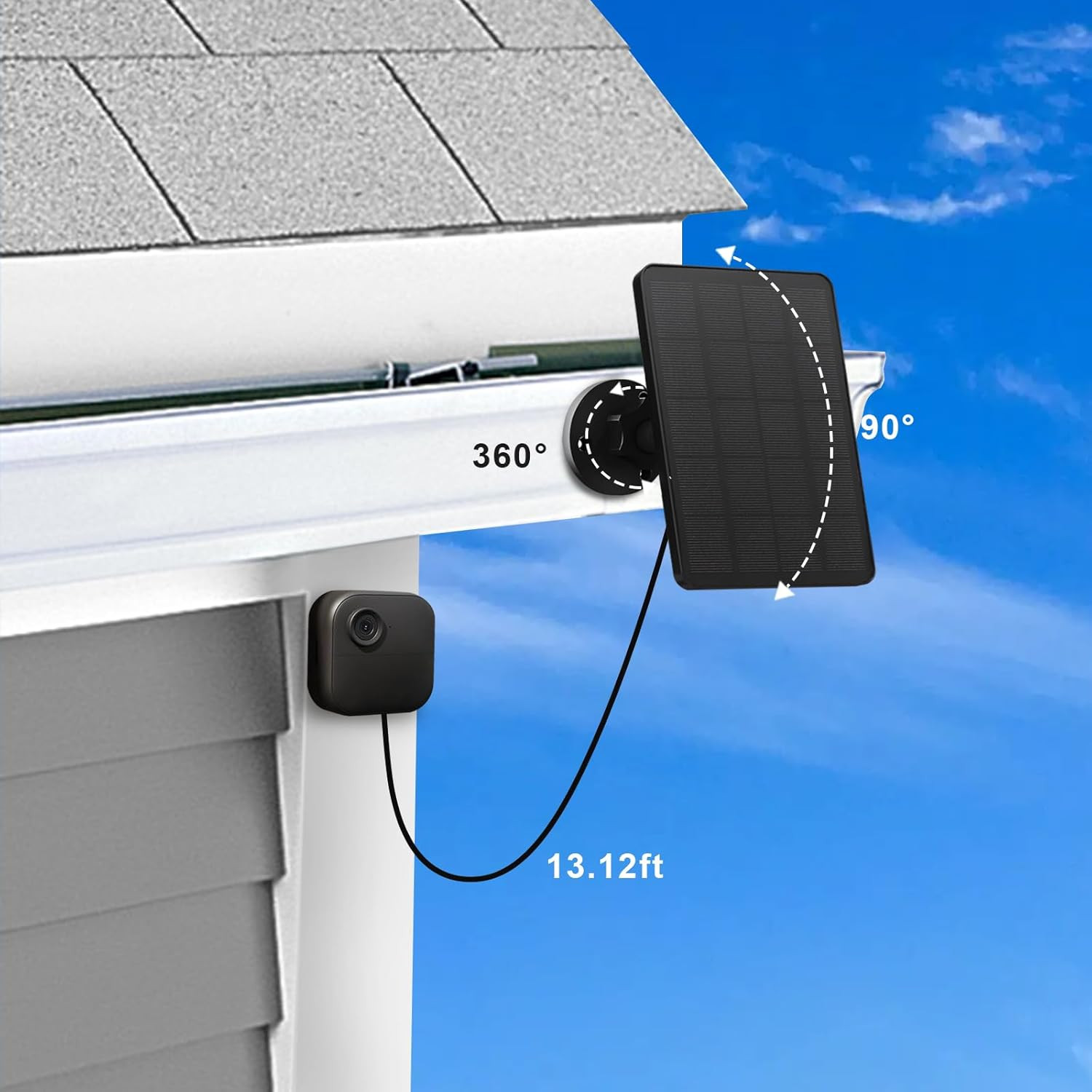 4W Solar Panel for Blink Outdoor 4 Camera, Solar Panel with USB-C Port, Rubber