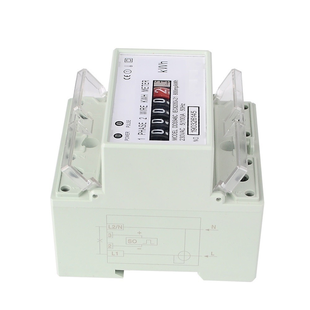 Energy Meter 230V Digital Wattmeter 5A 100A for Easy DIN Rail Installation