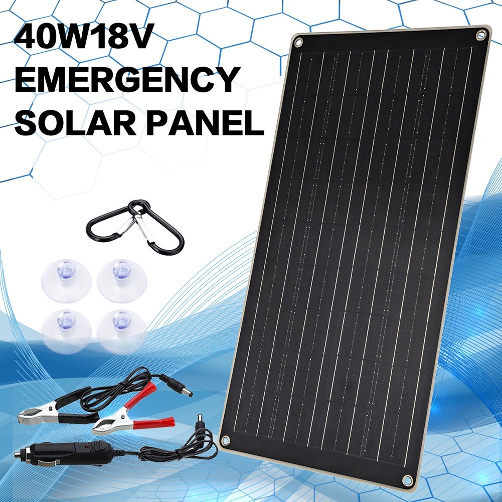 Dual USB Solar Panel 40W 18V Outdoor Charger for Mobile Phone and Car Use