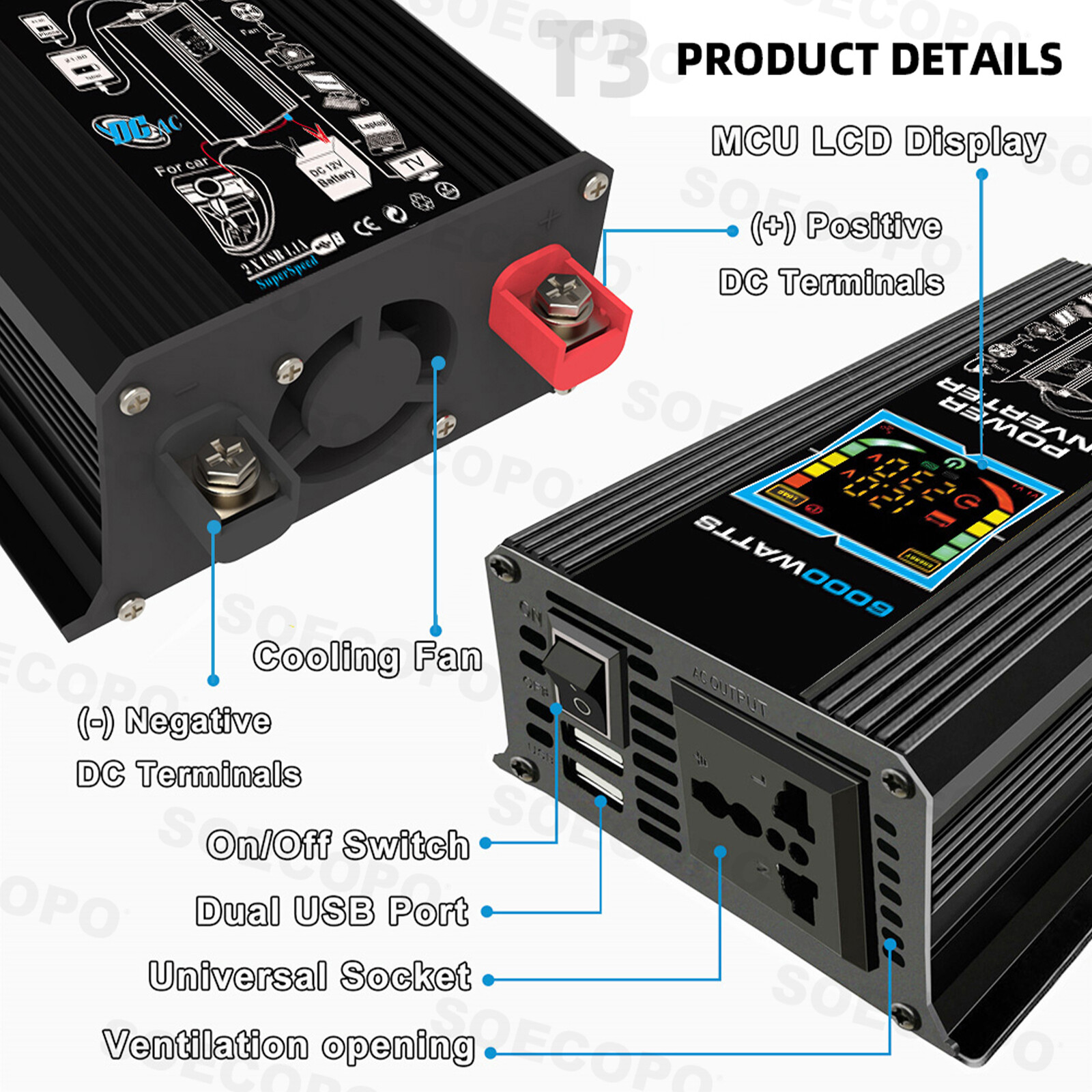 6000W Solar Generator 500W Panel 12V DC to 220V110V Inverter 100A ControllerNZ
