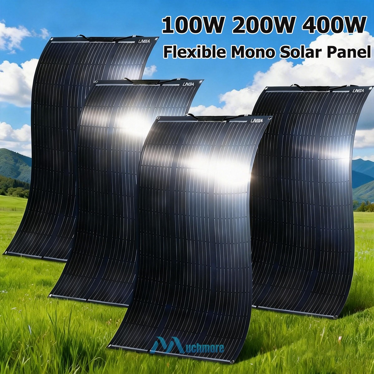 400W 200W Flexible Solar Panel Kit with PWM Charger Controller RVs Caravan Boat