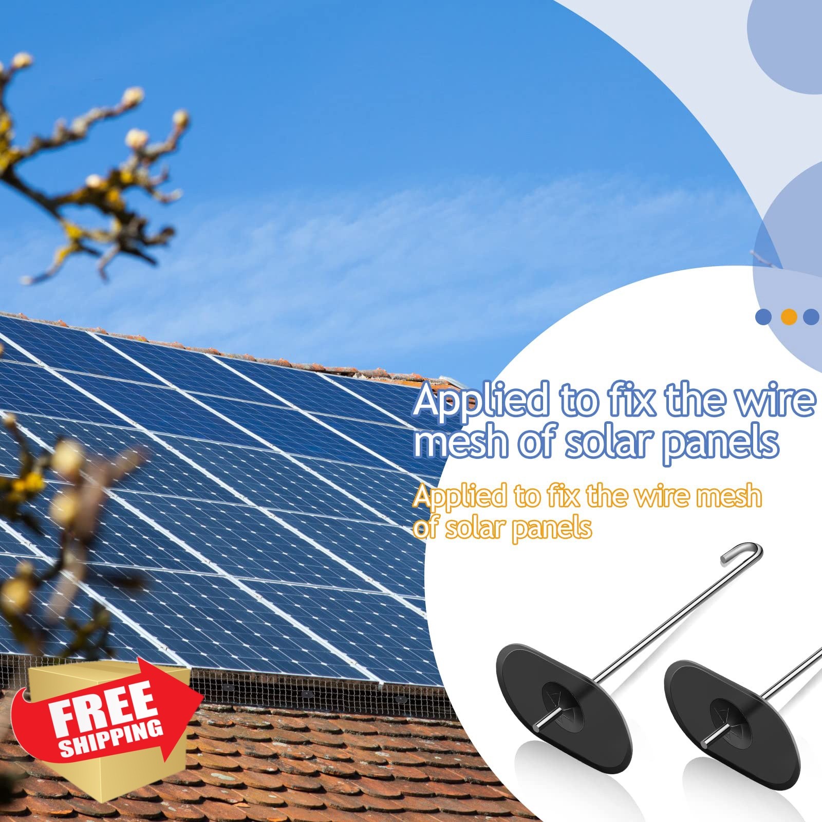 Funrous Solar Panel Bird Guard Clips 120 Sets