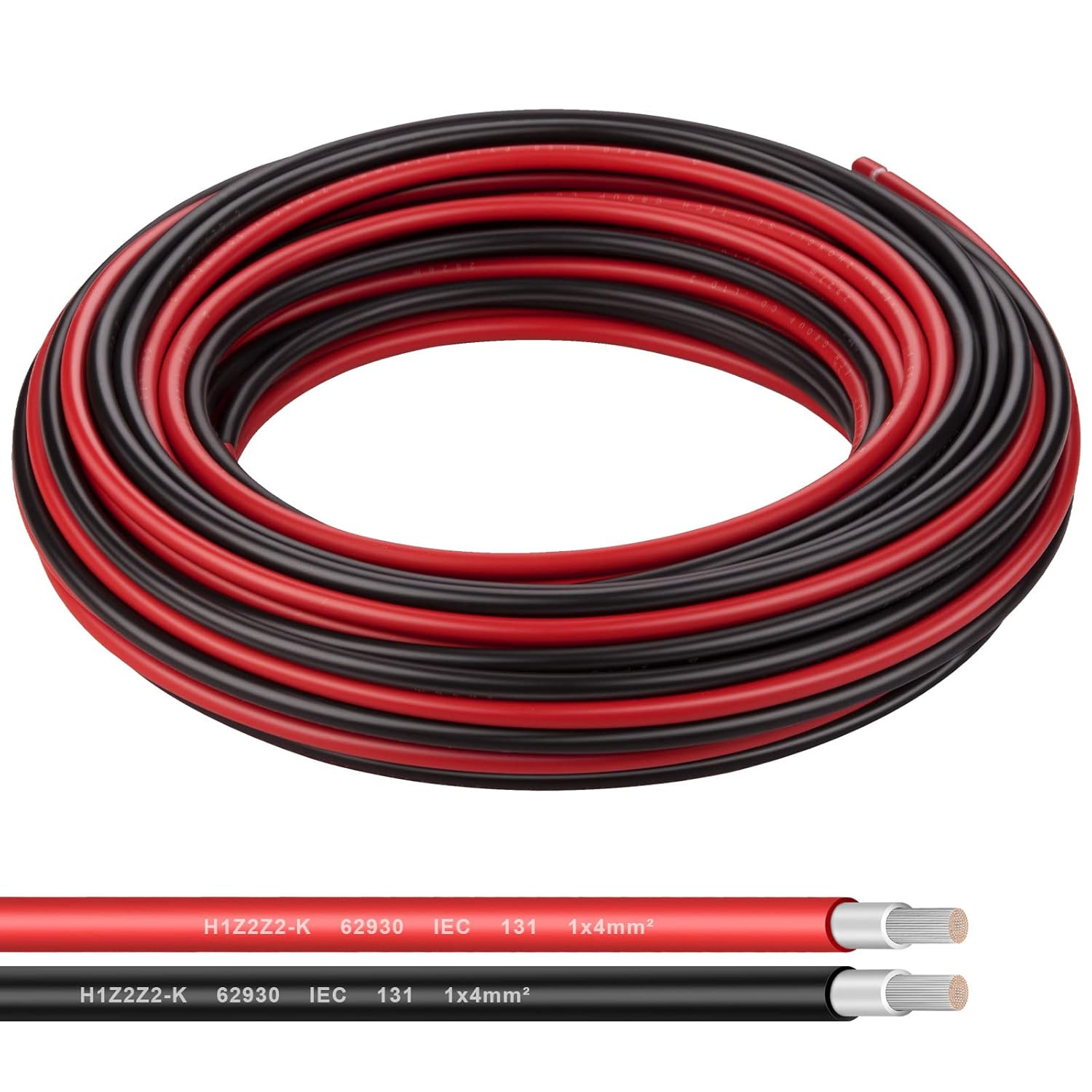 12AWG (4mm²) Tinned Copper PV Extension Cable – Solar Panel Connection Wire for