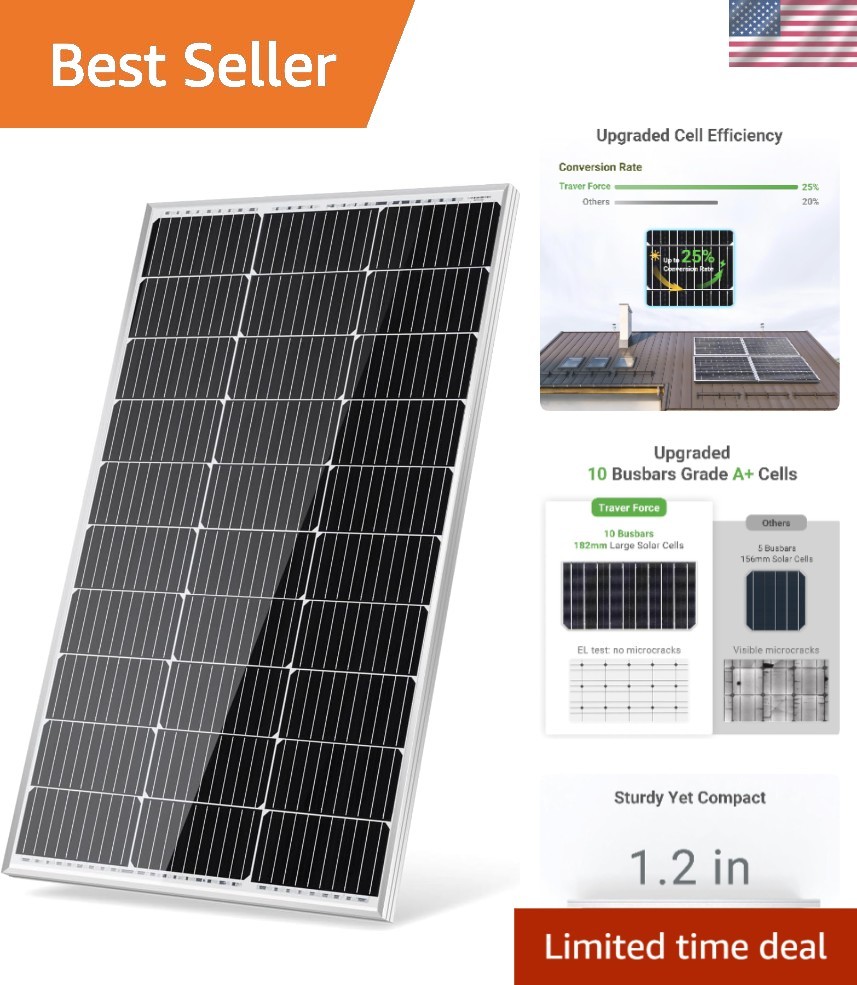 100W Solar Panel by Traver Force – Power for Camping & Marine Use