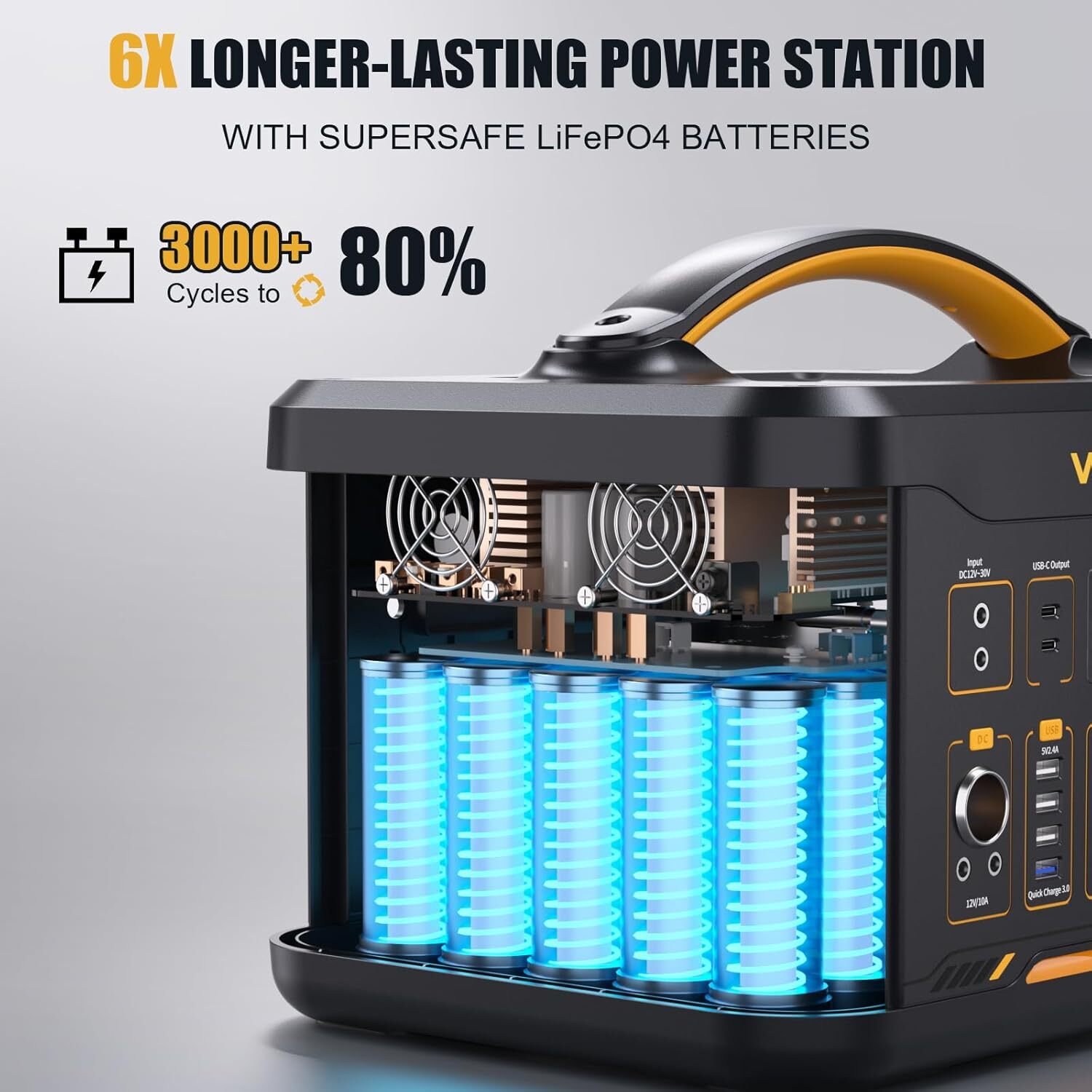VTOMAN Jump 1500X Portable Power Station 1500W (3000W Peak), 828Wh LiFePO4 (LFP)