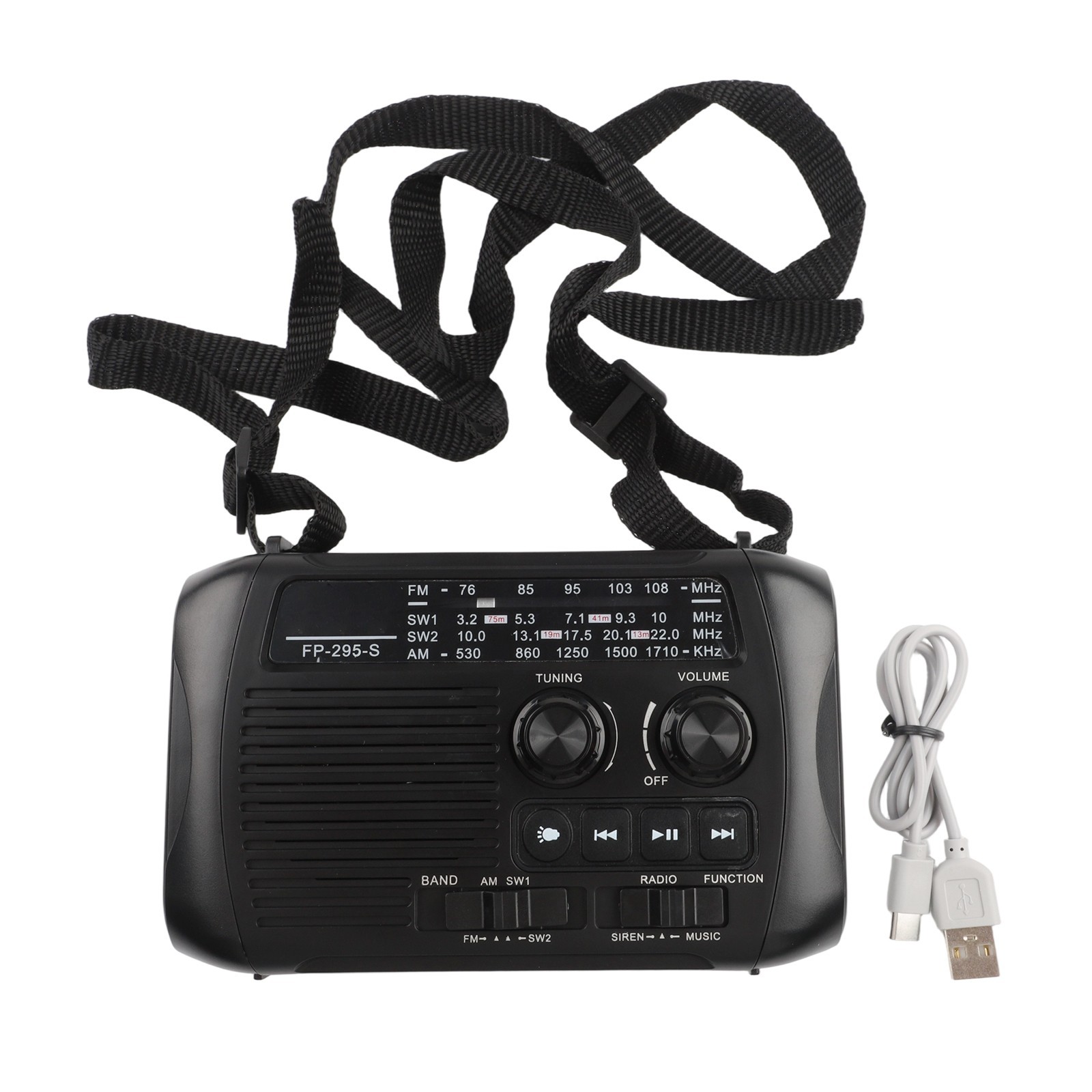 Hand Crank AM FM SW Radio with Solar Charging and Multiple Playback Options