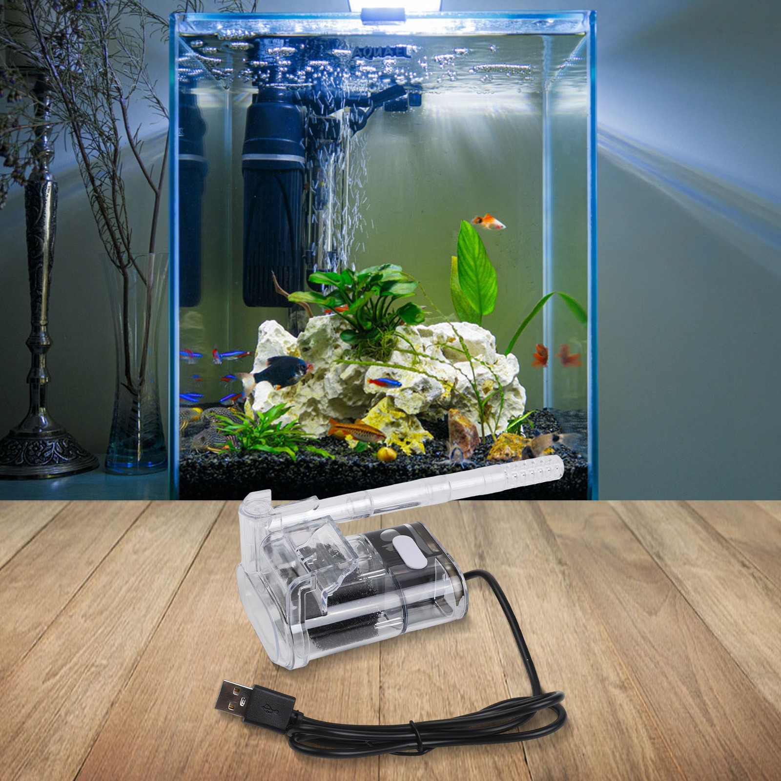 Aquatic Environment Enhancer Compact USB Wall Mounted Fish Tank Filter