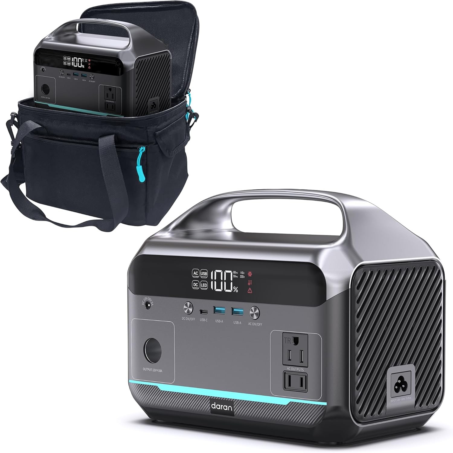 Portable Power Station, 288Wh (90,000mAh) LiFePO4 Battery, 350W (600W Peak) Powe
