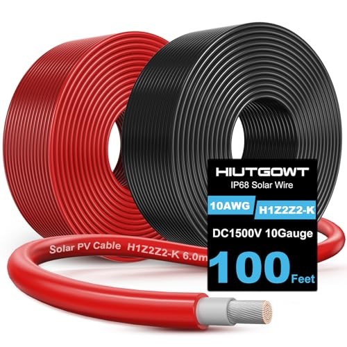 2x100FT 10 AWG Solar Panel Wire Tinned Copper