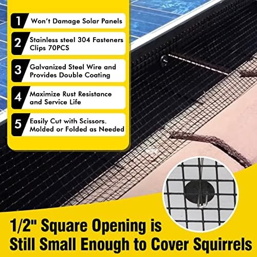 6in X 100ft Solar Panel Bird Guard,Solar Panel roof Protection net 1/2inch Me…