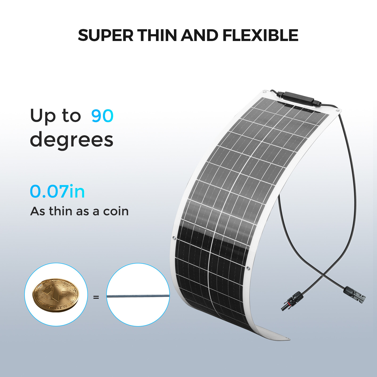 Solar Panel 200Watt 19.8V Flexible Mono PV Off-Grid RV Home Roof Boat Battery