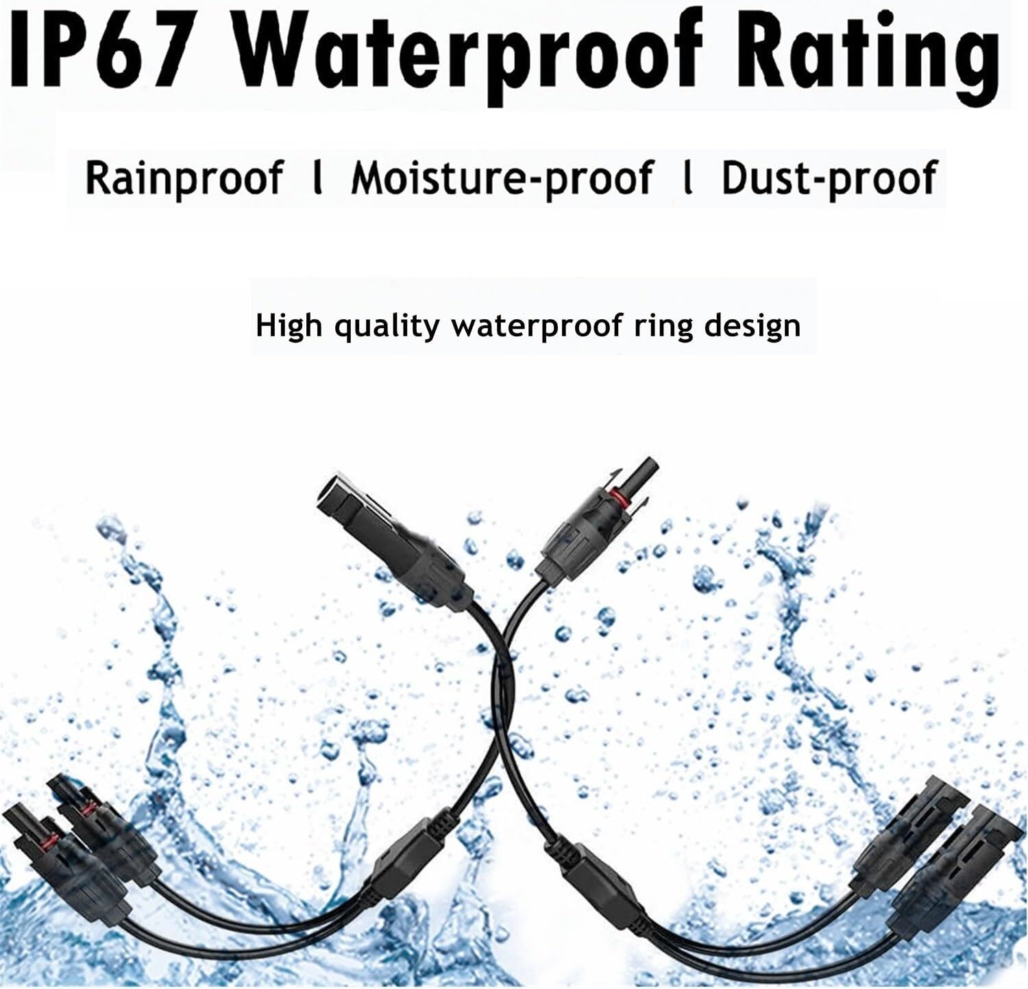 1/2/3/4Pair Solar Panel Y Branch Cable Connection Adapter Connector Extension US
