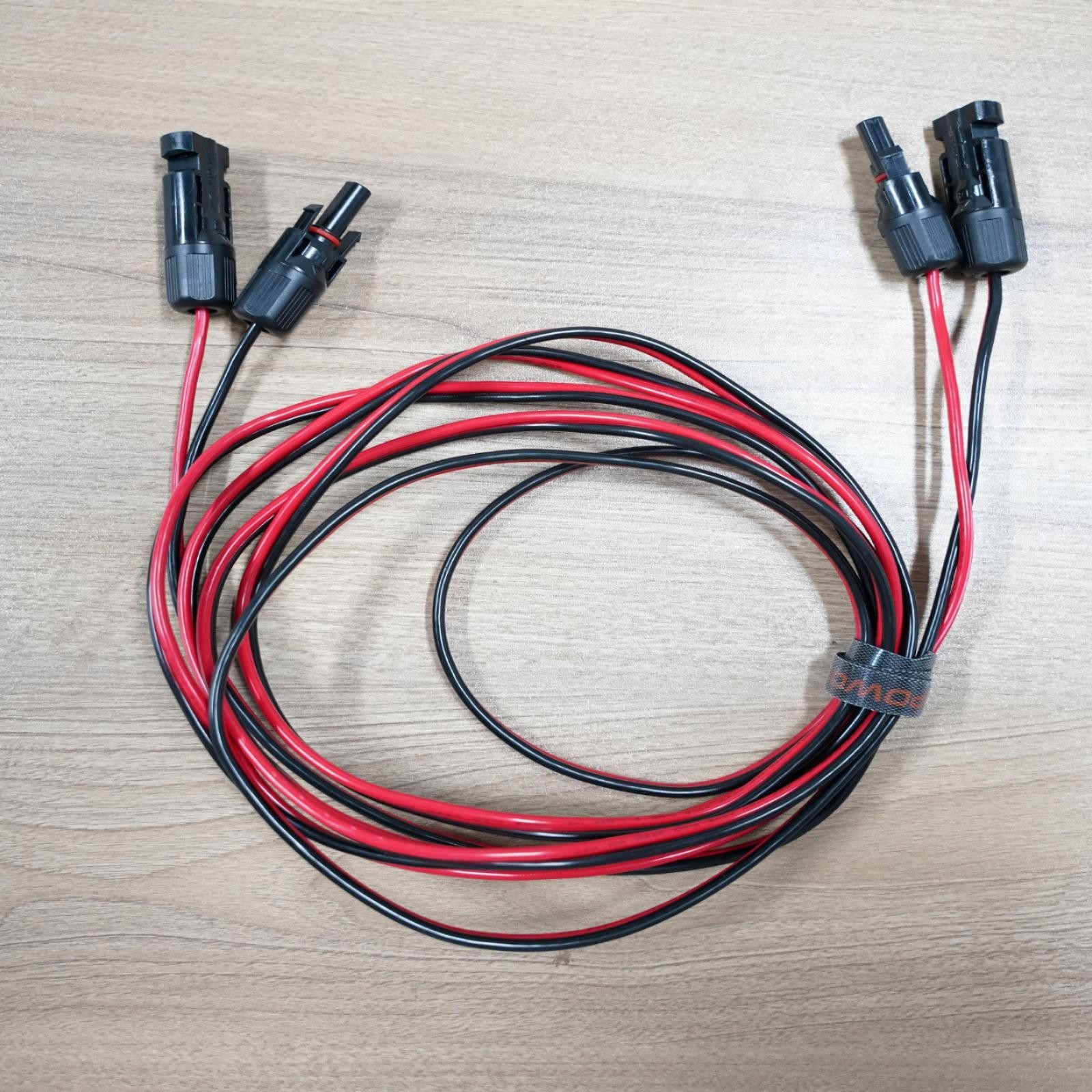 Black Red 12 AWG 20FT Long Extension Cable Wire Solar Panel Solar Connector IP67