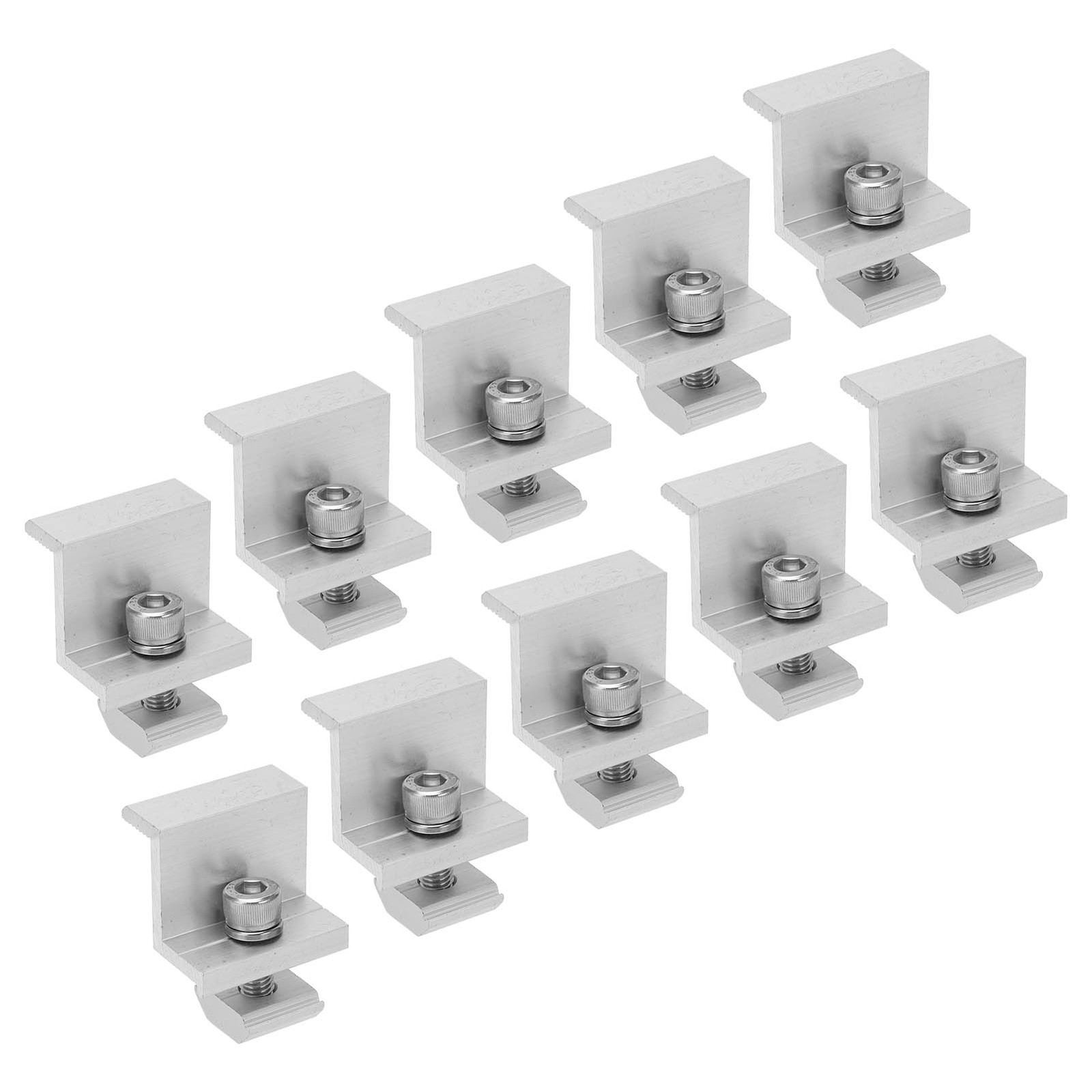 10x Solar Mount Z Bracket Pressing Block PV Panel Rail End Grounding Clamps 40mm