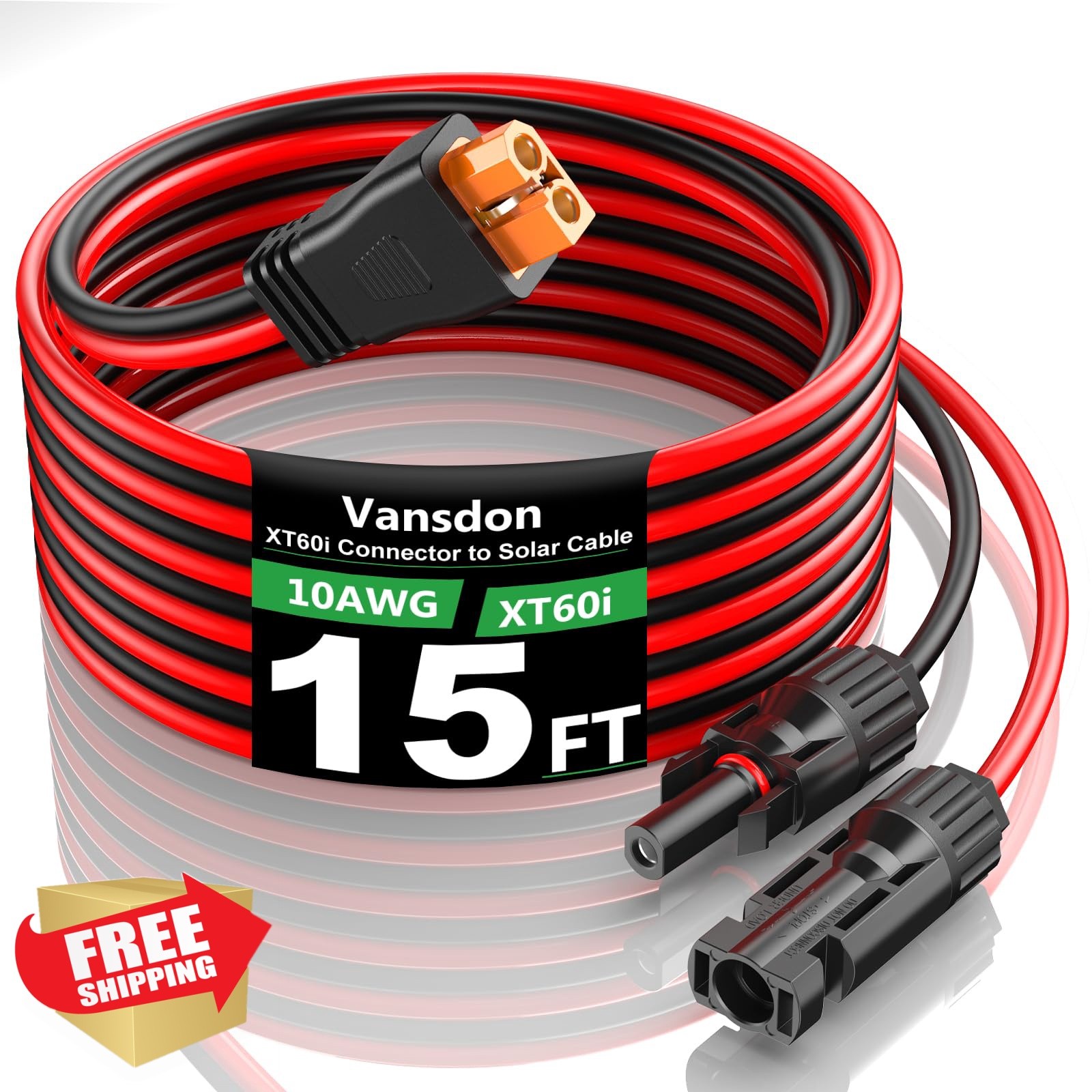 Vansdon Solar XT60i Cable 15FT Black/Red