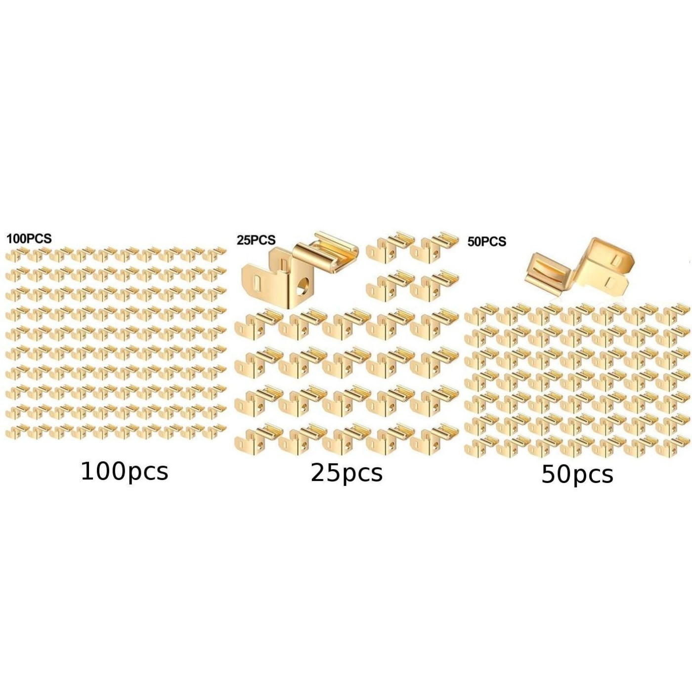 Easily Accessible 25 Pcs Brass Piggyback Spade Connectors in Bulk Packs