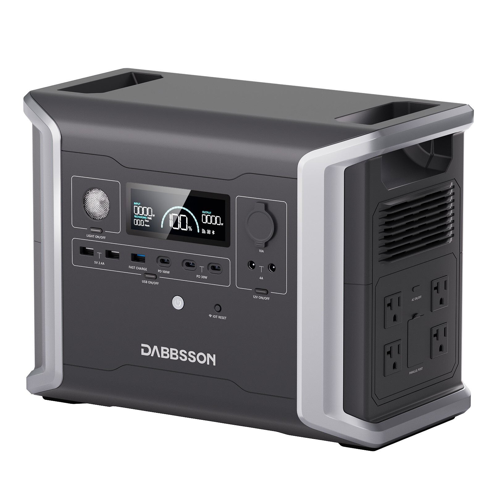 Dabbsson 3030Wh Portable Power Station 1200W Solar Generator +120W Solar Panel