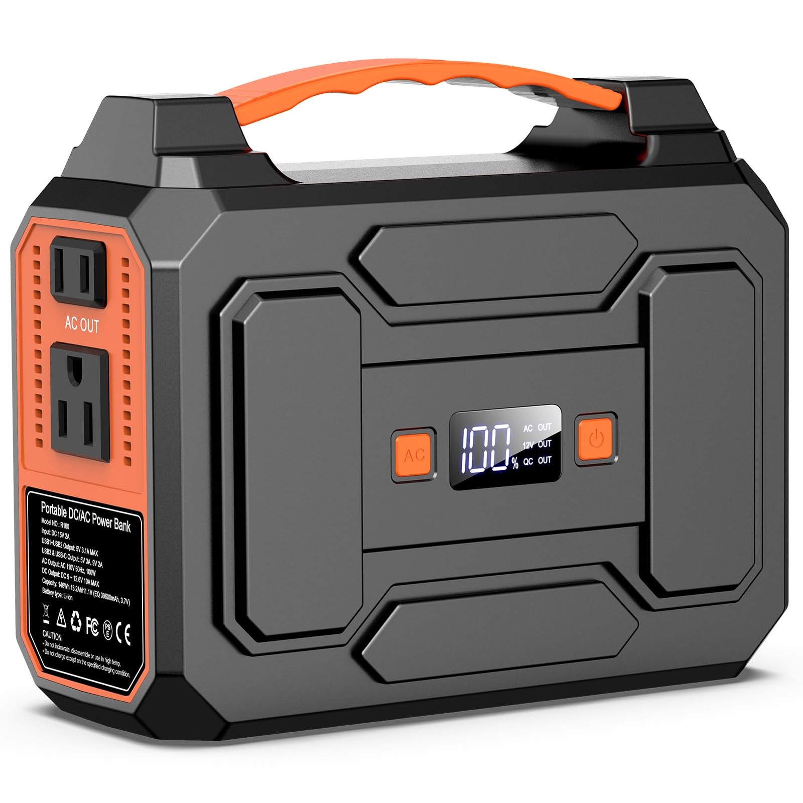 Portable Power Station Bank 146Wh 200W Peak(100W Rated), Solar Powered Power …