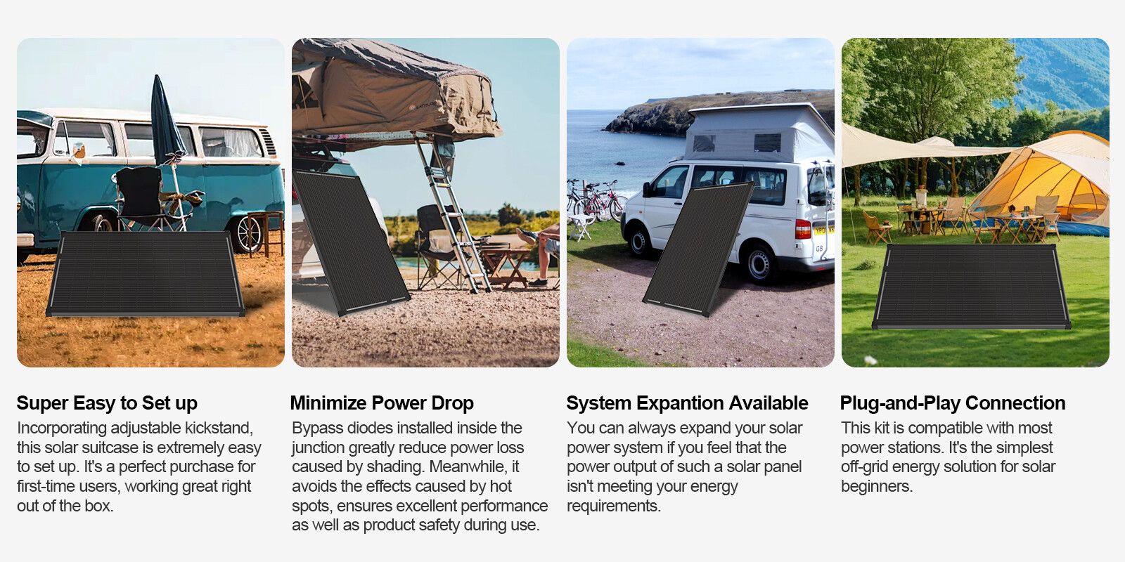 200W Watt Solar Panel 12V Mono Battery Charging Home Boat Camping RV Off Grid