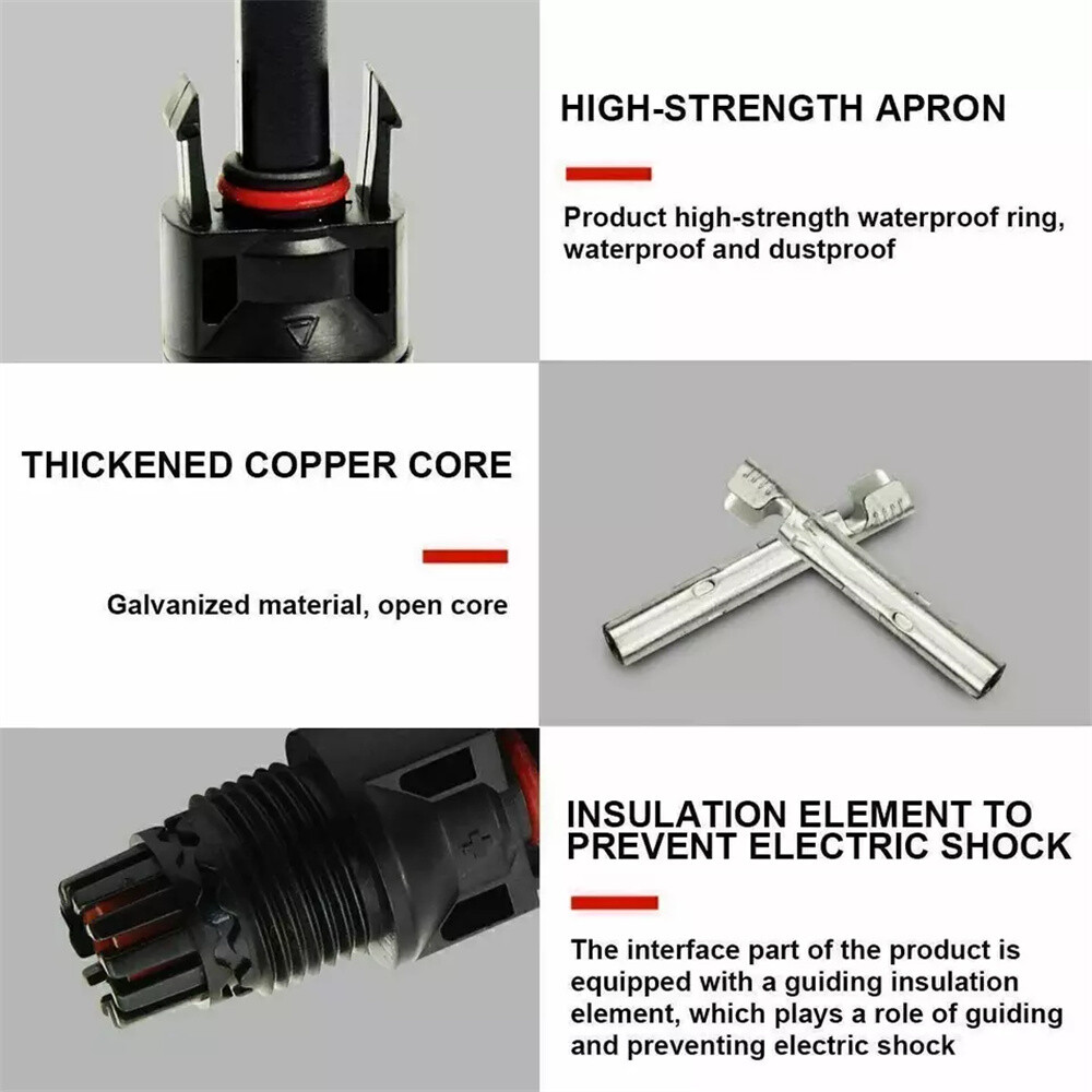 10/20/50/100/200 Pairs Male Female Solar Cable Connectors For DIY Solar Panel US