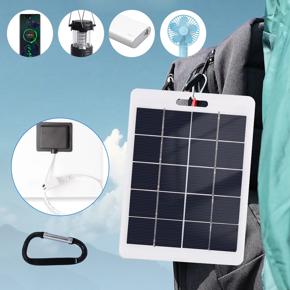 10W Solar Panel 5V Solar Battery Charger Camping Hiking Phone Charger Maintainer
