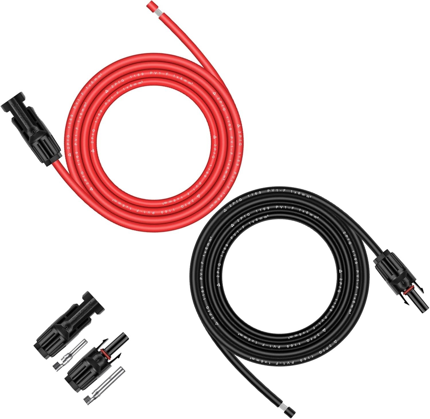 10FT Solar Panel Extension Cable 10AWG – Male/Female Connectors, Waterproof