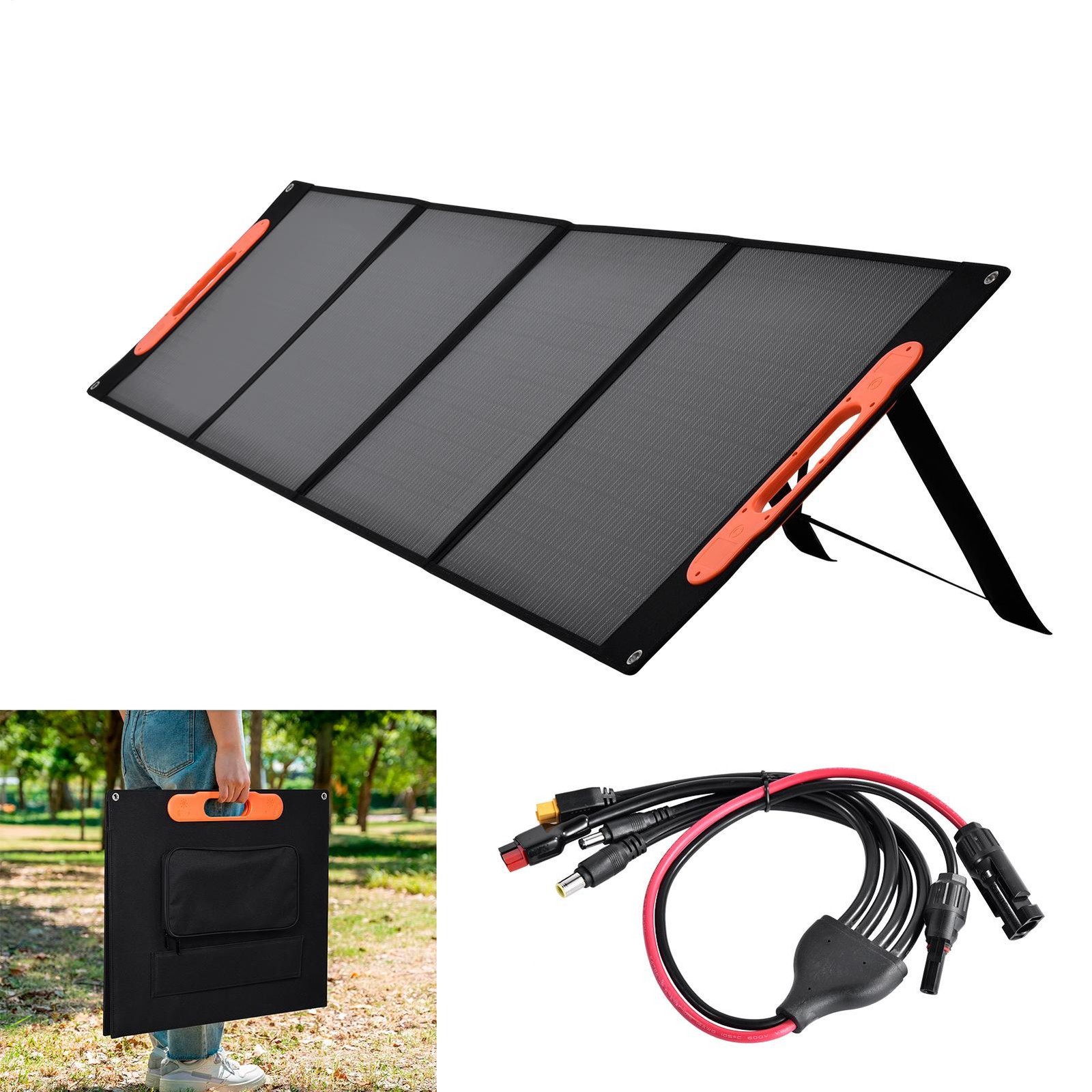 200W Solarpanel 17.6V Tragbar Faltbar Solarmodule für Camping Wohnmobil