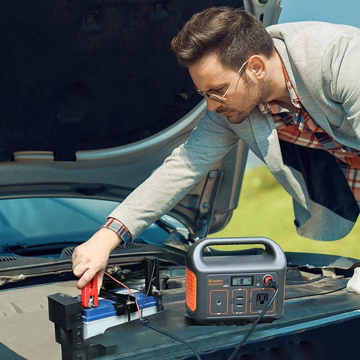 PORTABLE POWER STATION with Automobile Battery Charging Cable
