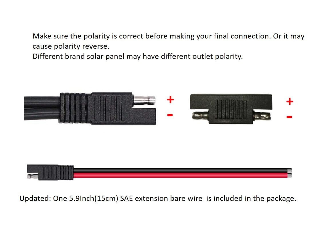 Durable 10AWG Solar Panel Extensions – Indoor/Outdoor Use with Reverse Adaptors