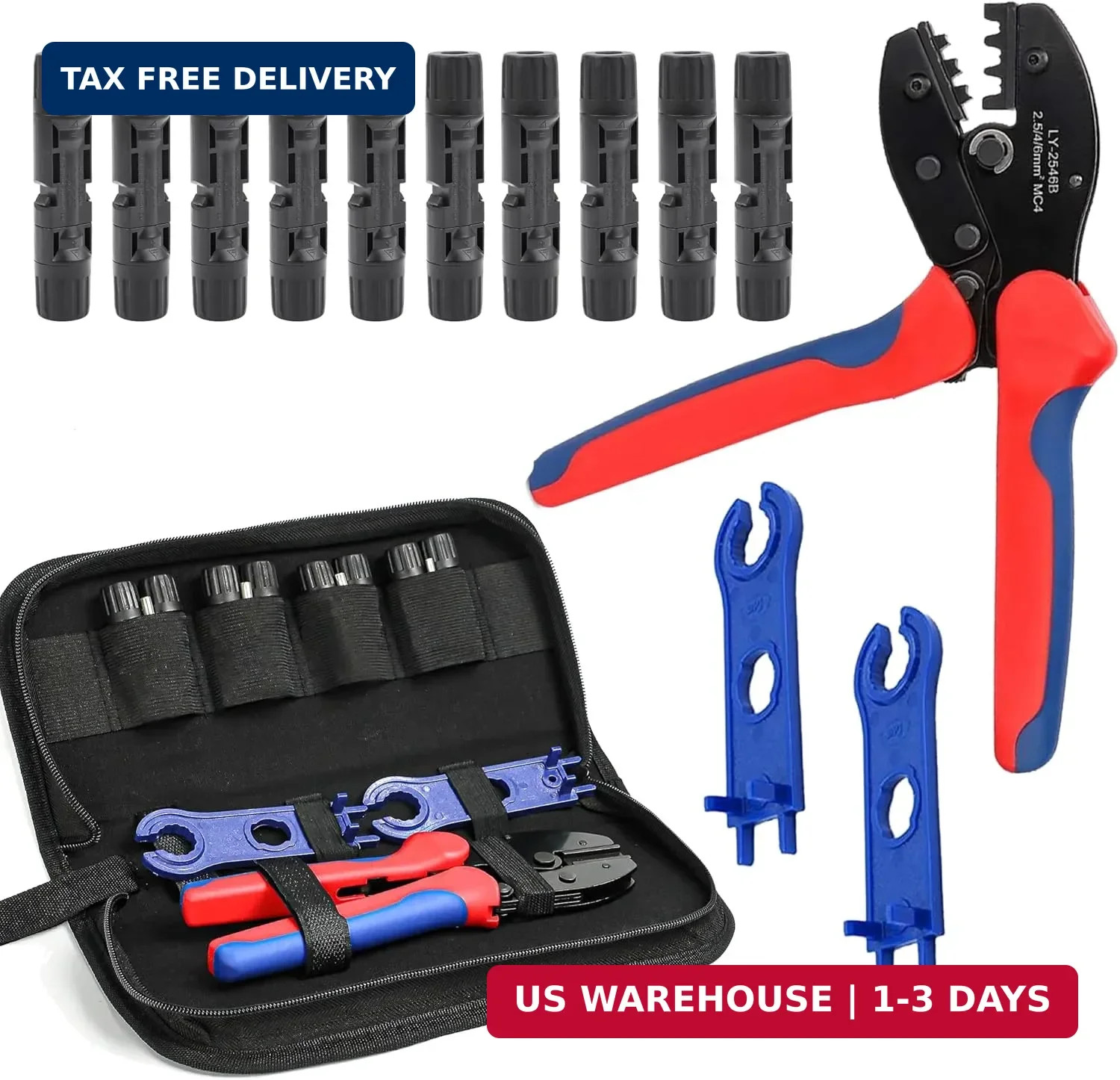 Solar Crimping Tool Kit for Solar Panel Cable Connectors 14-10AWG,mc4 connector