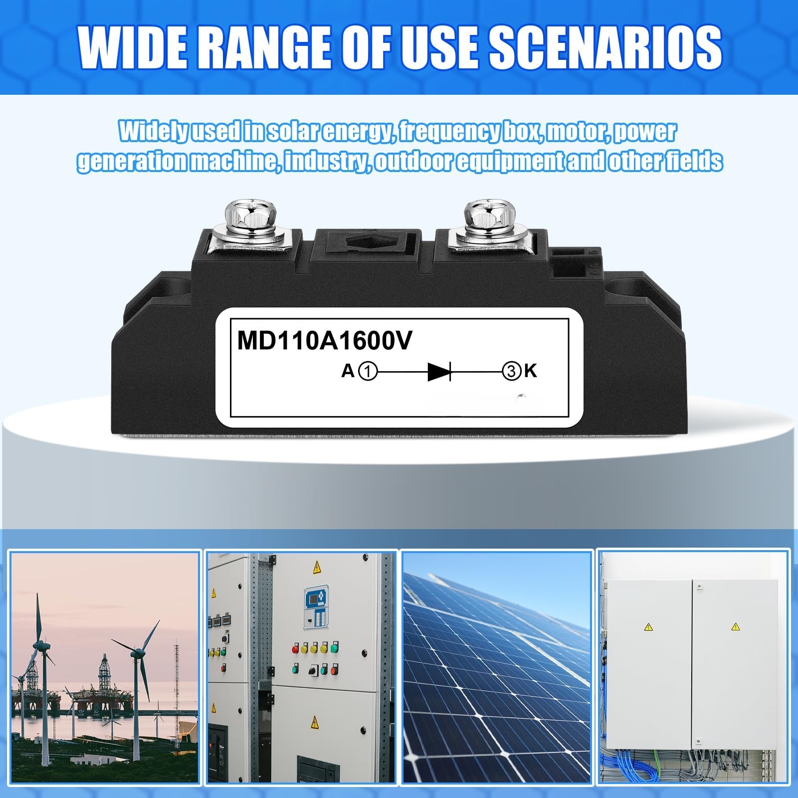 1 Pcs 110A Solar Diode, Anti-Reverse One Way Diode for Photovoltaic Systems 400V