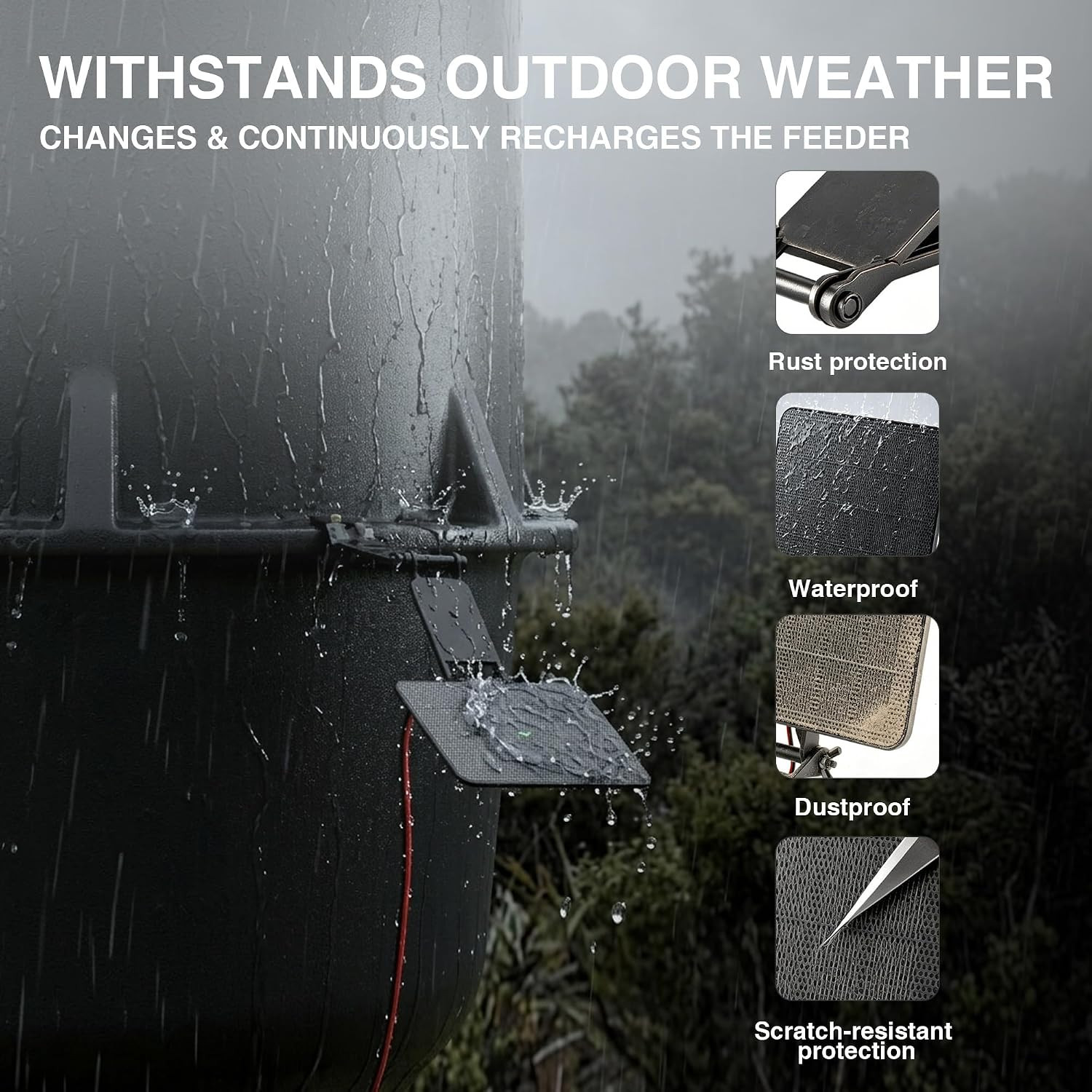 SUNAPEX 12V Deer Feeder Solar Panel 2.4W Monocrystalline Trickle Charger | ETFE