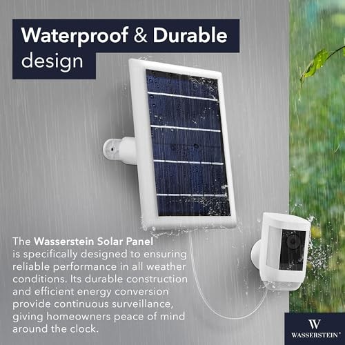 Solar Panel Compatible with Ring Spotlight Cam/Plus/Pro Battery, 1 Pack White