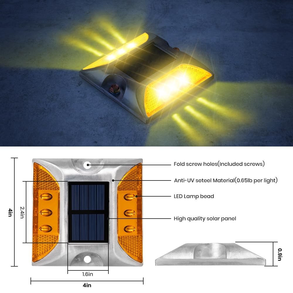 Solar Raised Pavement Marker High Brightness IP68 Waterproof Solar Powered Re…