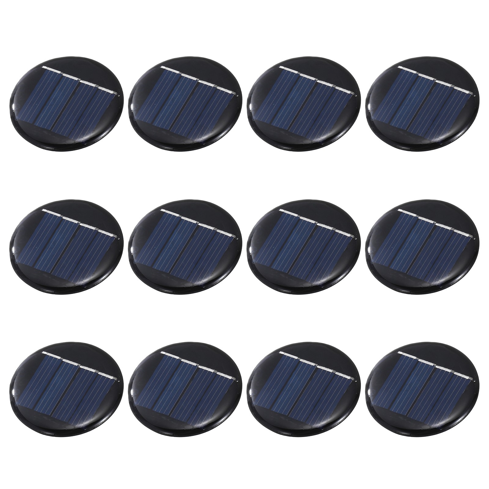 12Pcs 2V 0.08W 40mA Round Solar Panels, Solar Photovoltaic Power Cells