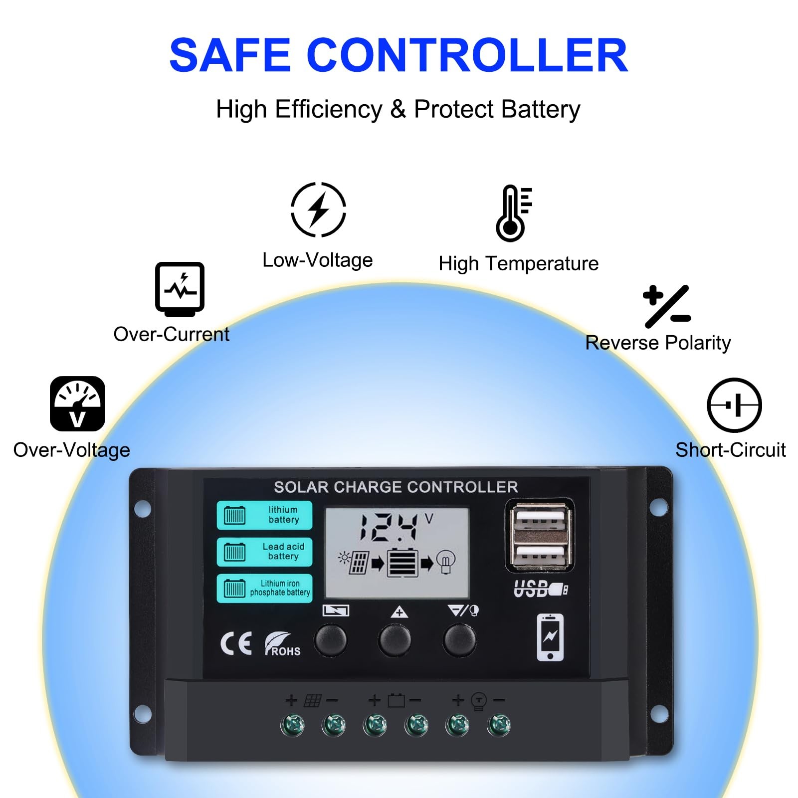 Solar Panel Kit 50W with 10A Charge Controller Monocrystalline Solar Panel Ki…