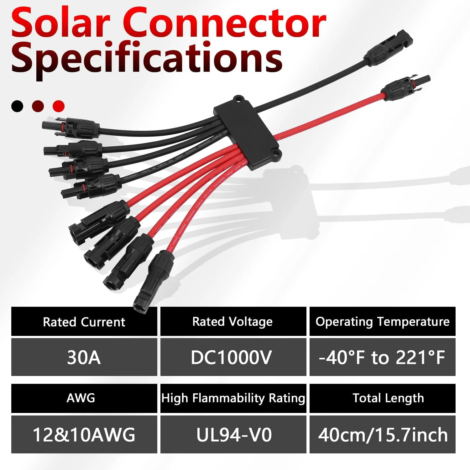 JXMXRPV Solar Connectors for 4 Solar Panels Tool Free Solar Panels Connectors