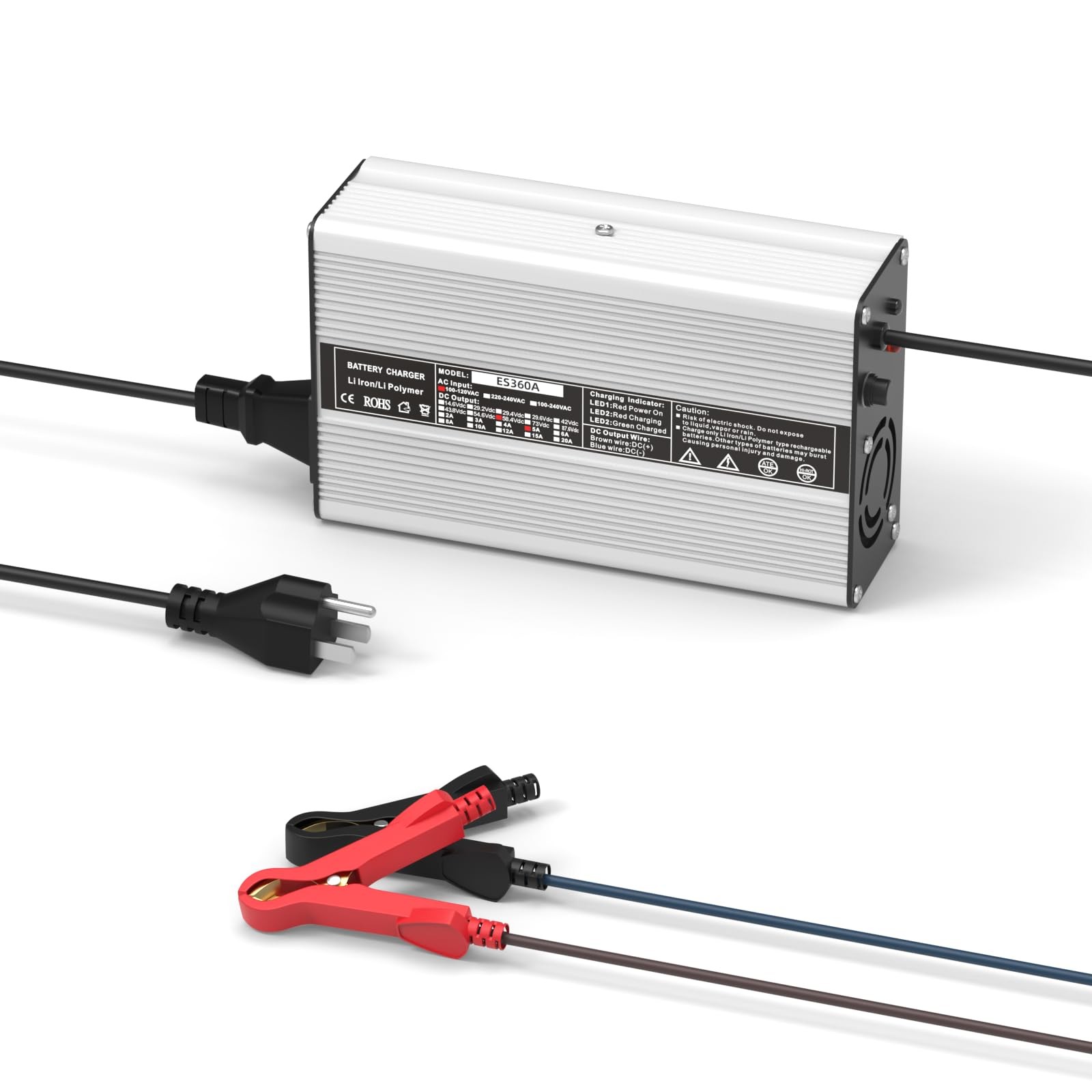 OCELL 58.4V 5A, AC-DC Battery Charger, Dedicated Best Solution for 48V Lithiu…