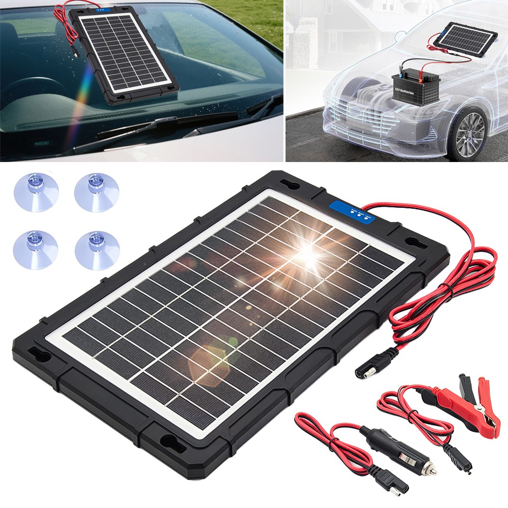 12V Solar Battery Maintainer Trickle Charger for Car Boat RV Trailer Motorcycle