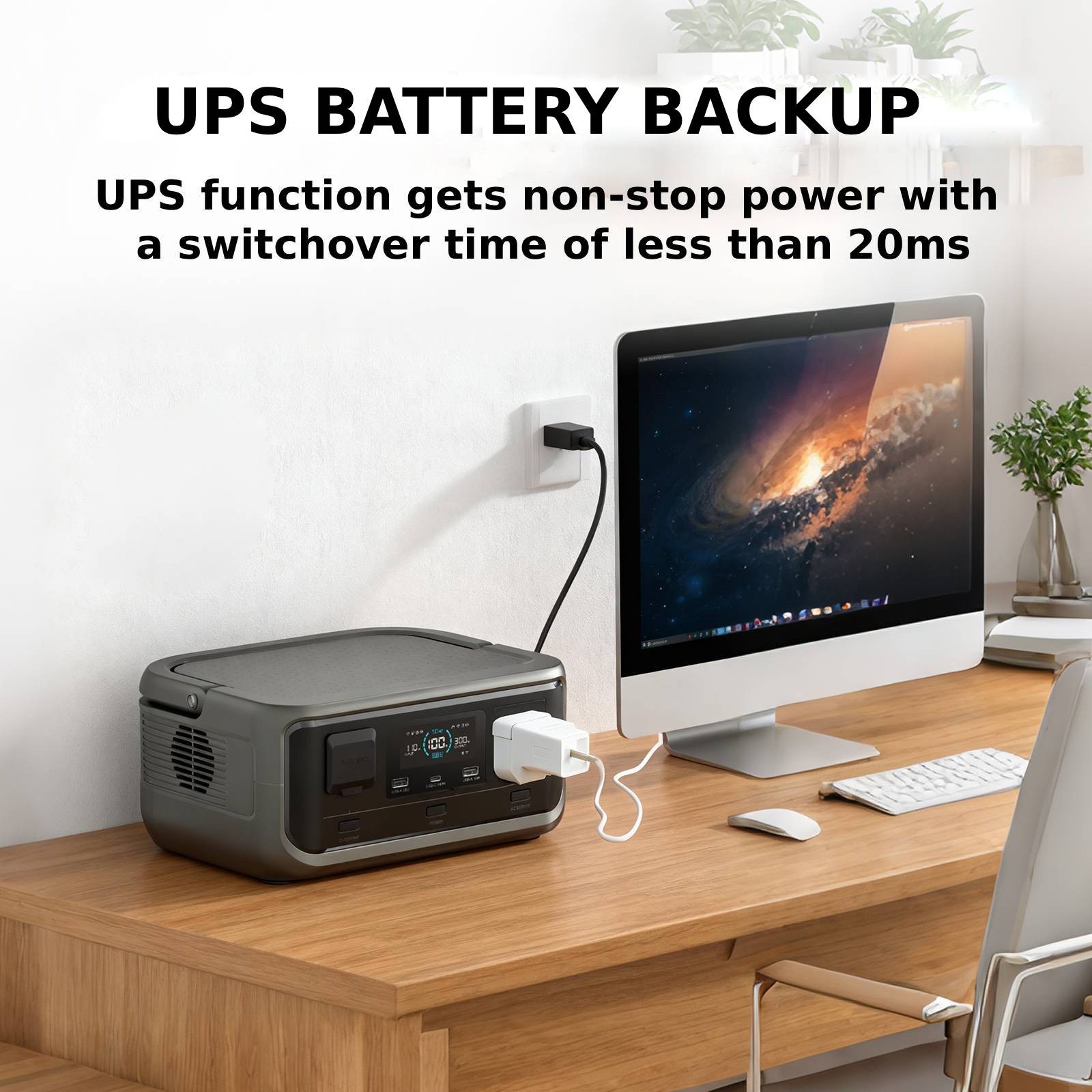 600W Portable Power Station Generator LiFePO4 Battery 100W Flexable solar panel