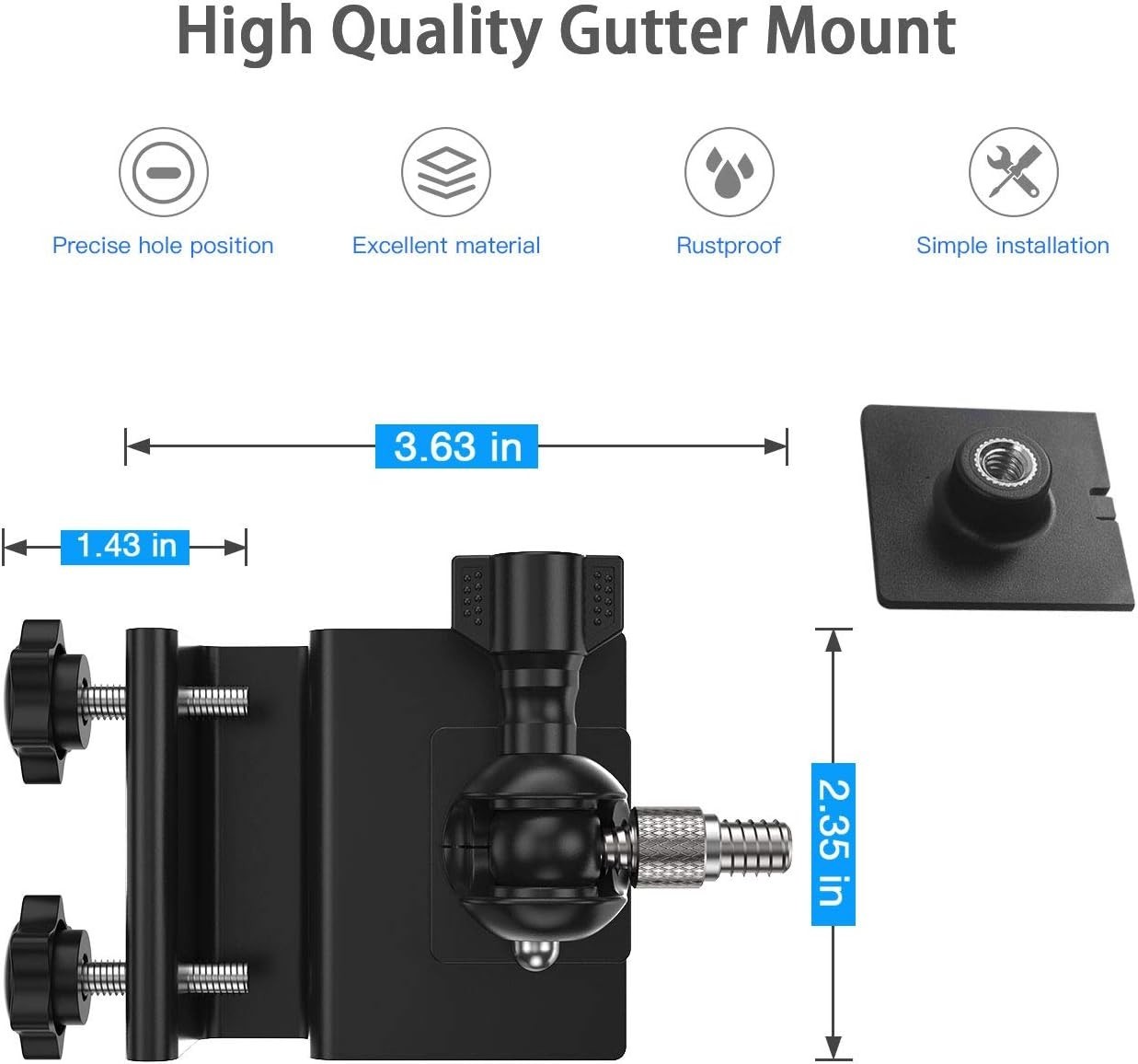 Lightweight Adjustable Outdoor Gutter Mount for Solar Panels – Easy Install