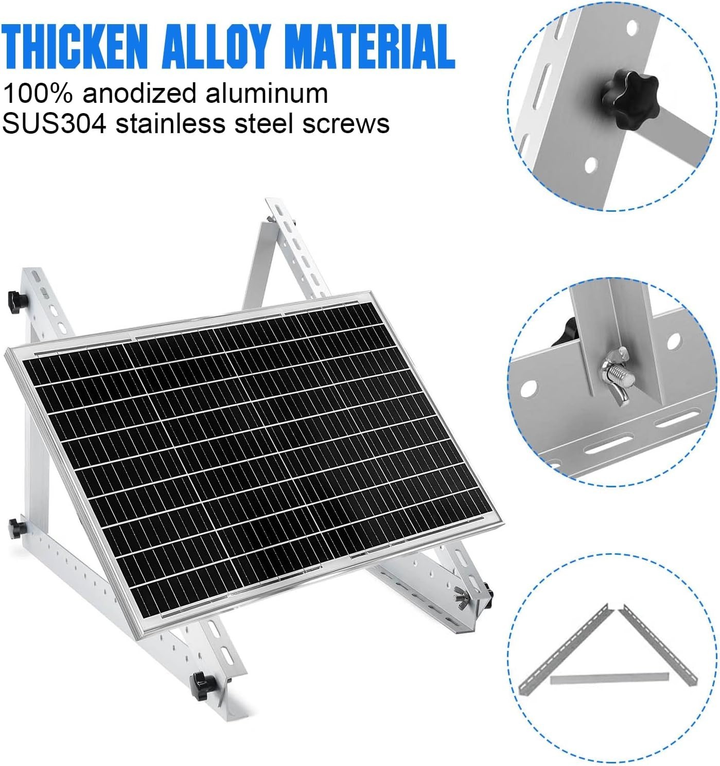 Universal Adjustable Solar Mount Brackets for Secure Panel Installation – 2 Sets